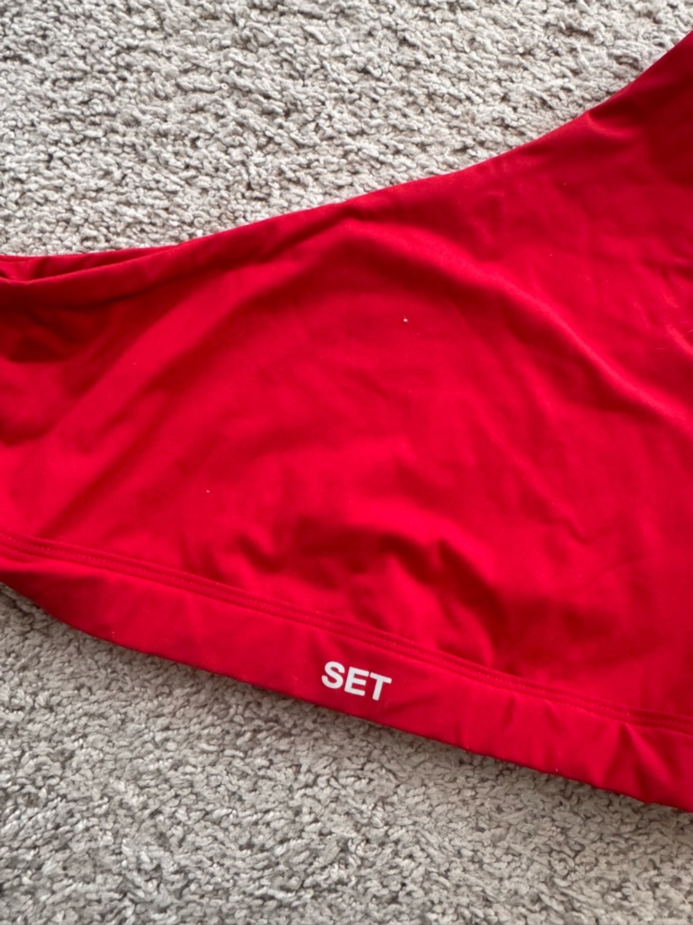 One-Shoulder SET Active Red Sports Bra - Picture 2 of 3